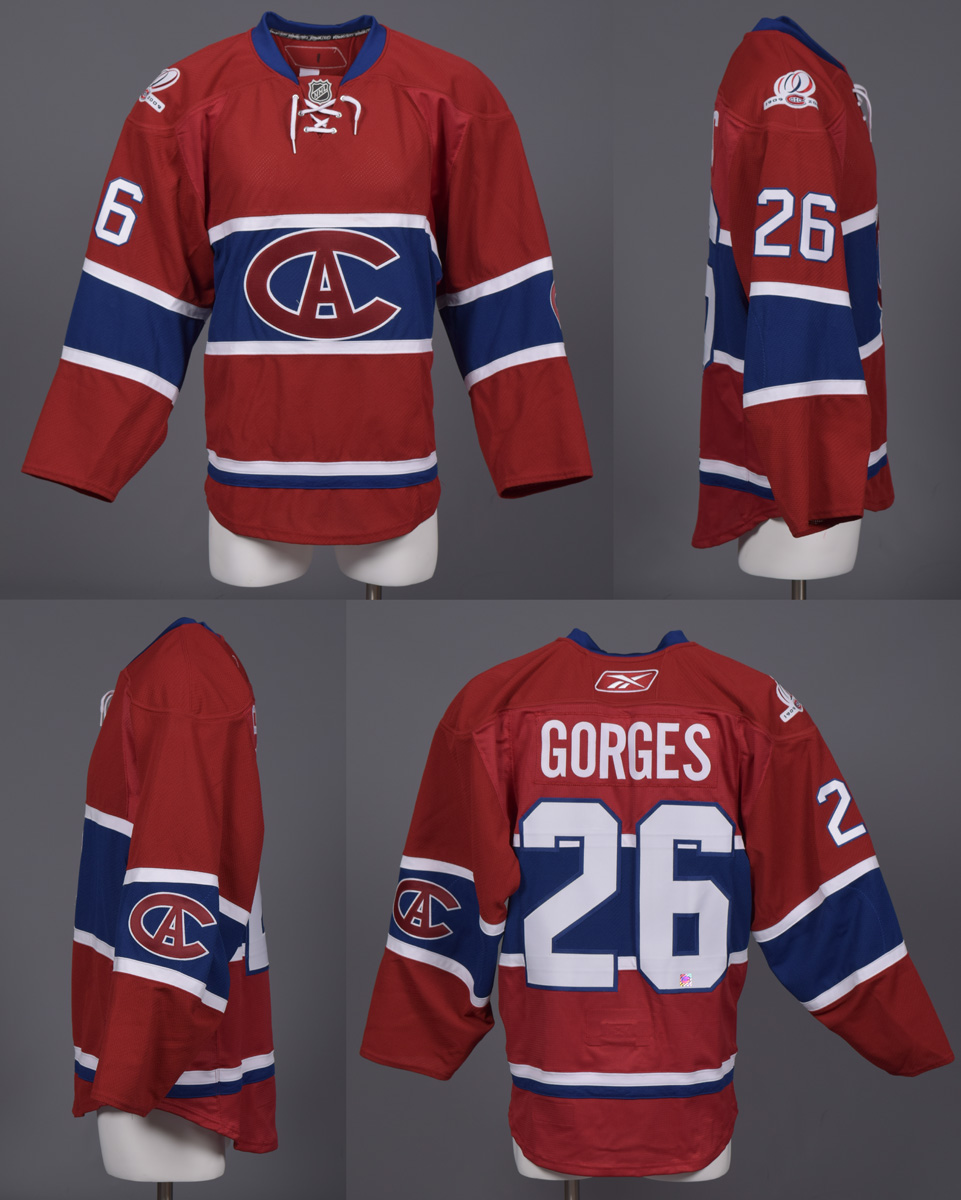Montréal Canadiens game-worn Centennial jersey, collar 190…