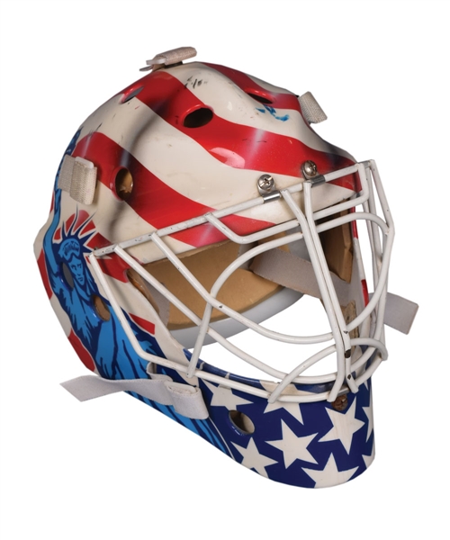 Mid-1990s New York Rangers Fiberglass Goalie Mask Attributed to Glenn Healy