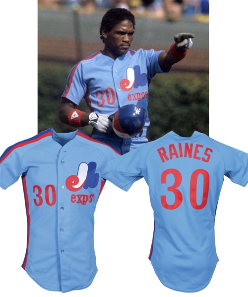 Tim Raines 1980 Montreal Expos Game-Worn Jersey Plus Early-1980s Batting Practice Jersey