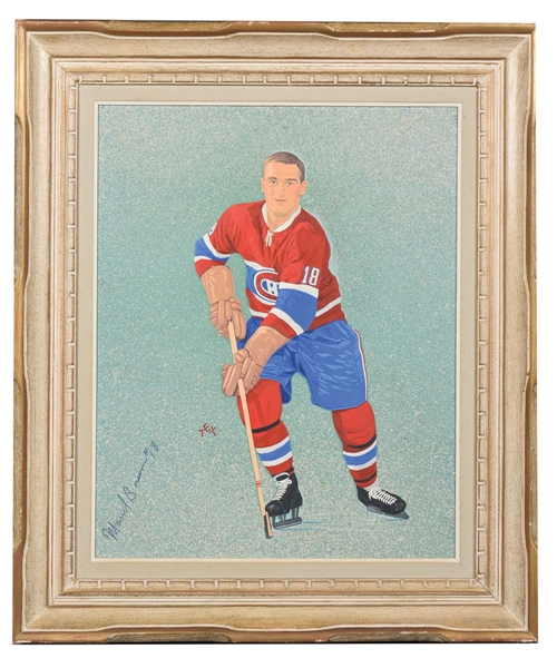 Marcel Bonin Montreal Canadiens Original Tex Coulter Framed Painting (22 ¾” x 26 ¾”) 