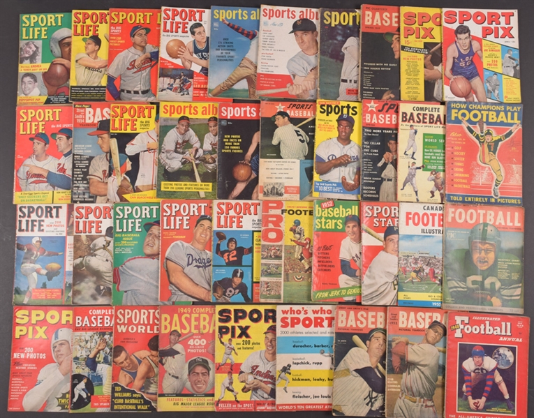 1940s/1950s Sport Publication Collection of 175+ Including Sports Illustrated, Sport, Sport Life and Other Publications 