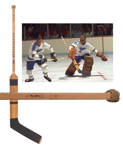 Jacques Plantes 1969-70 St. Louis Blues Team-Signed Victoriaville Game-Used Stick