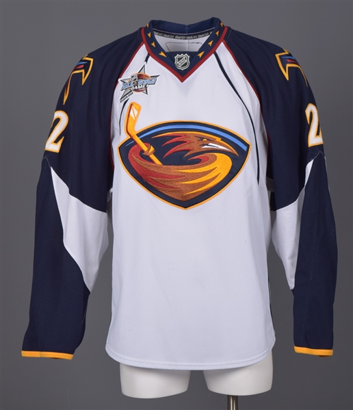 Garnet Exelbys 2007-08 Atlanta Thrashers Game-Worn Jersey with Team LOA - All-Star Game Patch!