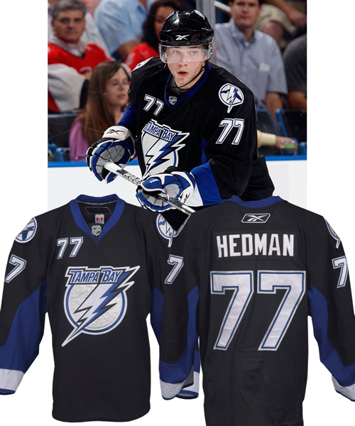 Victor Hedmans 2009-10 Tampa Bay Lightning Game-Worn Rookie Season Jersey with Team LOA - Photo-Matched!