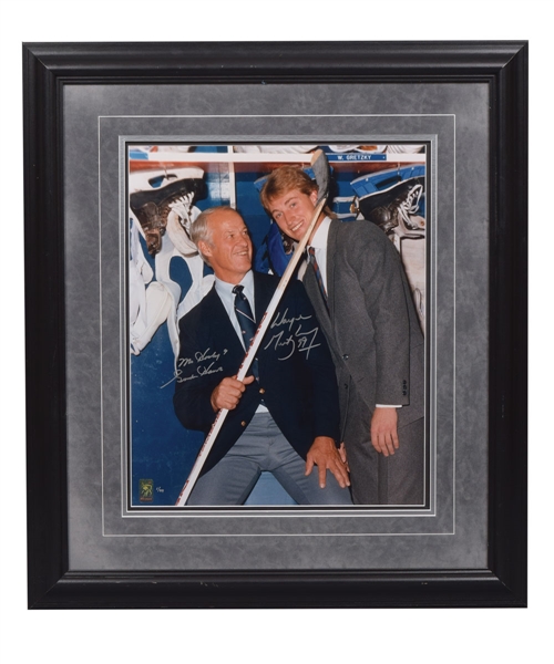 Wayne Gretzky and Gordie Howe Dual-Signed "The Hook" Limited-Edition Framed Photo #1/99 with WGA COA