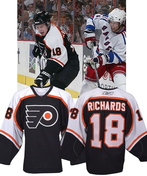 Mike Richards 2005-06 Philadelphia Flyers Game-Worn Rookie Season Playoffs Jersey with LOA - Photo-Matched!