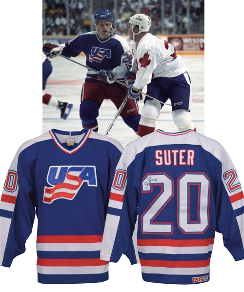 Gary Suters 1987 Canada Cup Team USA Signed Game-Worn Jersey