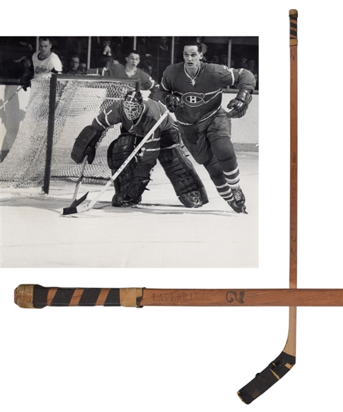 Jacques Laperrieres Mid-1960s Montreal Canadiens CCM Game-Used Rookie-Era Stick
