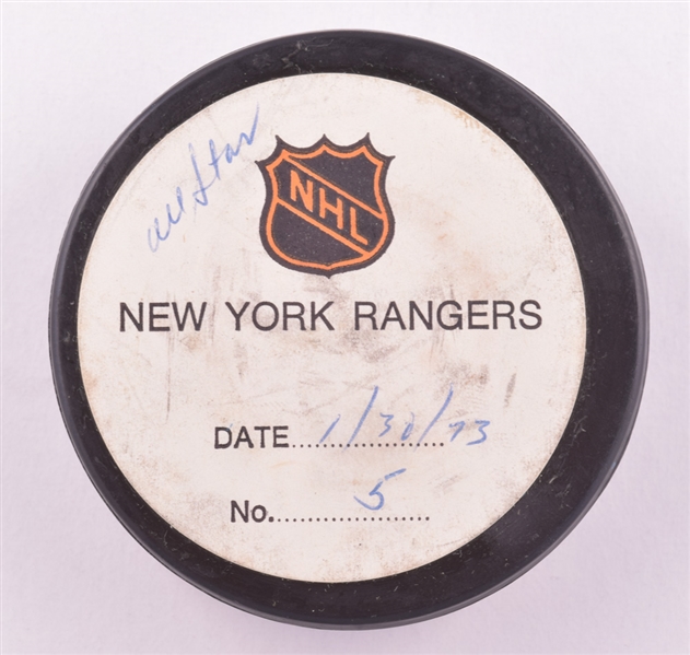 Pit Martins 1973 NHL All-Star Game "West All-Stars" Goal Puck from the NHL Goal Puck Program - 1st All-Star Game Goal of Career