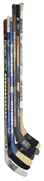 Game-Used Stick Collection of 6 with Friesen, Lang, Dvorak and Madden