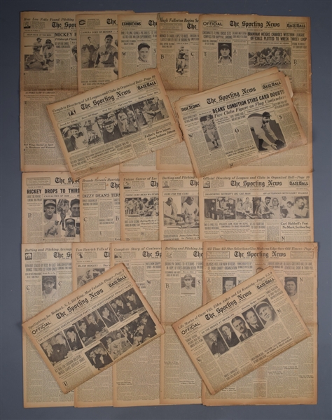 1935-42 "The Sporting News" Baseball Newspaper Collection of 61