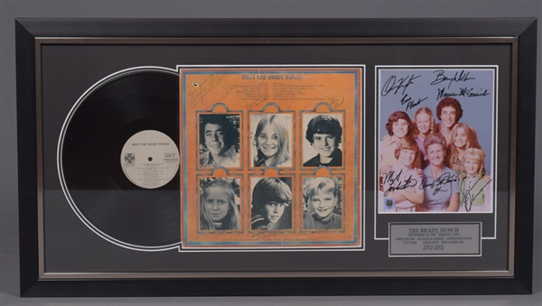 The Brady Bunch "1972 Meet the Brady Bunch Album" Multi-Signed Framed Display (19” x 35”) with JSA LOA