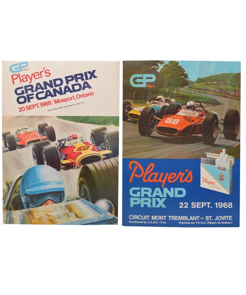 Scarce 1968 and 1969 Players Formula One Grand Prix of Canada Advertising Signs
