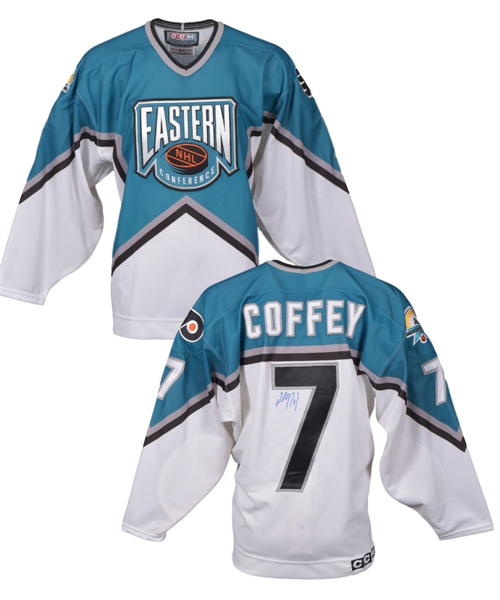Paul Coffeys Signed 1997 NHL All-Star Game Eastern Conference Jersey #1 with His Signed LOA