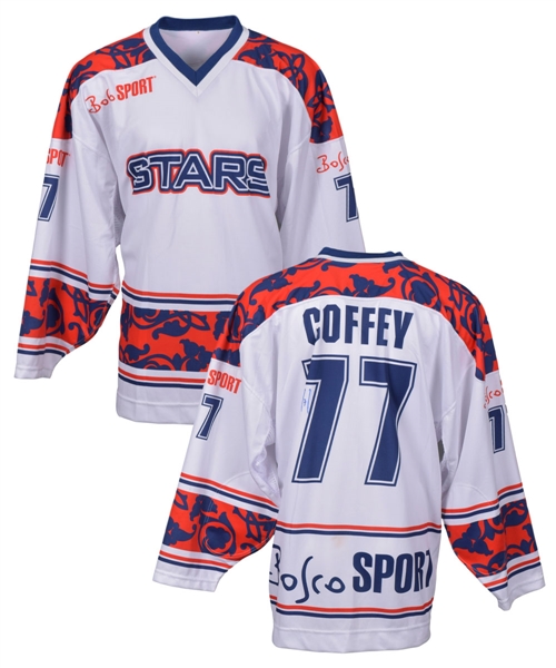 Paul Coffeys Signed 2006 NHL Stars "Russian Hockey 60th Anniversary" Hockey Game Event-Worn Jersey #2 with His Signed LOA