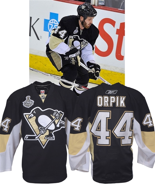 Brooks Orpiks 2008-09 Pittsburgh Penguins Game-Worn Stanley Cup Finals Jersey with Team LOA - Photo-Matched!