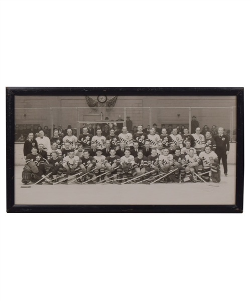 Superb 1934 Ace Bailey Benefit All-Star Game Framed Team Photo by Alexandra Studio (11 ½” x 21 ½”) 