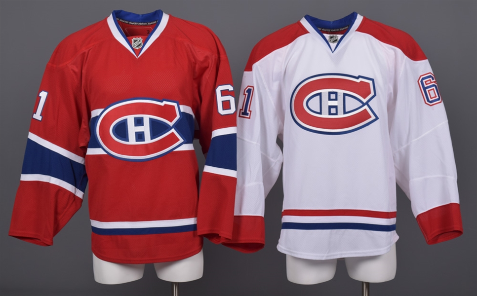 Ben Maxwells 2010-11 Montreal Canadiens Game-Worn Away and Game-Issued Home Jerseys with Team LOAs