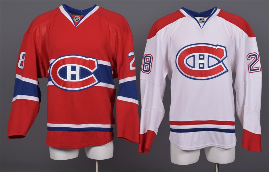 Kyle Chipchuras 2007-08 Montreal Canadiens Game-Worn Home and Away Jerseys with Team LOAs 