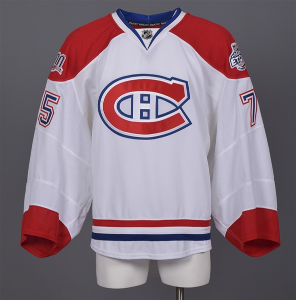 Robert Mayers 2008-09 Montreal Canadiens Game-Issued Away Jersey with Team LOA - Centennial and All-Star Game Patches! 