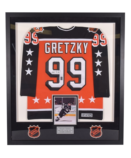 Wayne Gretzky Signed Mid-1980s NHL All-Star Game Campbell Conference Framed Jersey Display (42" x 47") from WGA