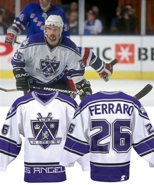Ray Ferraro’s 1998-99 Los Angeles Kings Game-Worn Jersey with Team LOA - EDF Tribute Patch! 