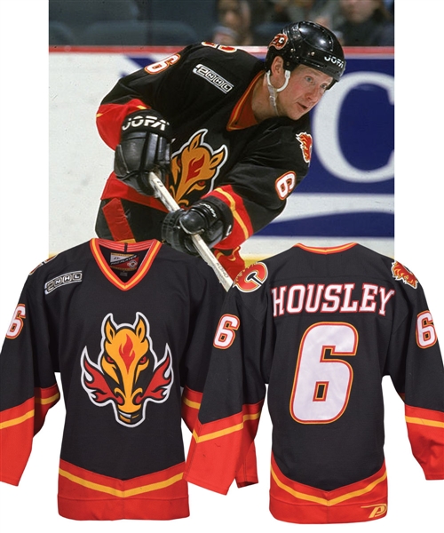 Phil Housleys 1999-2000 Calgary Flames Game-Worn Third Jersey with LOA