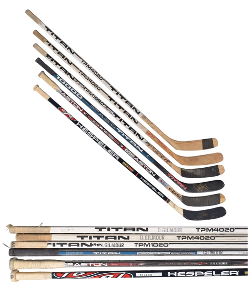 Doug Gilmours Career Game-Used Stick Collection of 6 - St. Louis Blues, Team Canada, Calgary Flames, Toronto Maple Leafs, New Jersey Devils and Chicago Black Hawks
