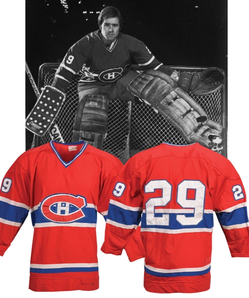 Ken Drydens 1976-77 Montreal Canadiens Game-Worn Stanley Cup Finals Jersey with LOA - Photo-Matched!