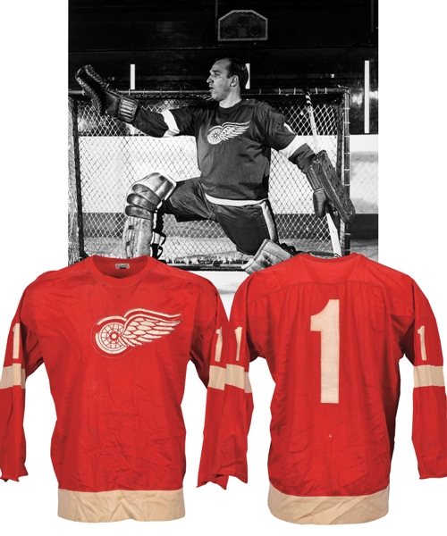 Detroit Red Wings Late-1960s Game-Worn Jersey Attributed to Roger Crozier