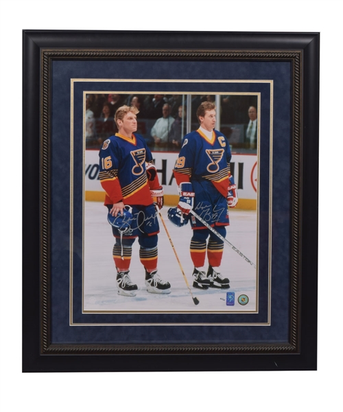 Wayne Gretzky and Brett Hull St. Louis Blues Dual-Signed Limited-Edition Framed Photo #86/99 with WGA COA (27" x 31")