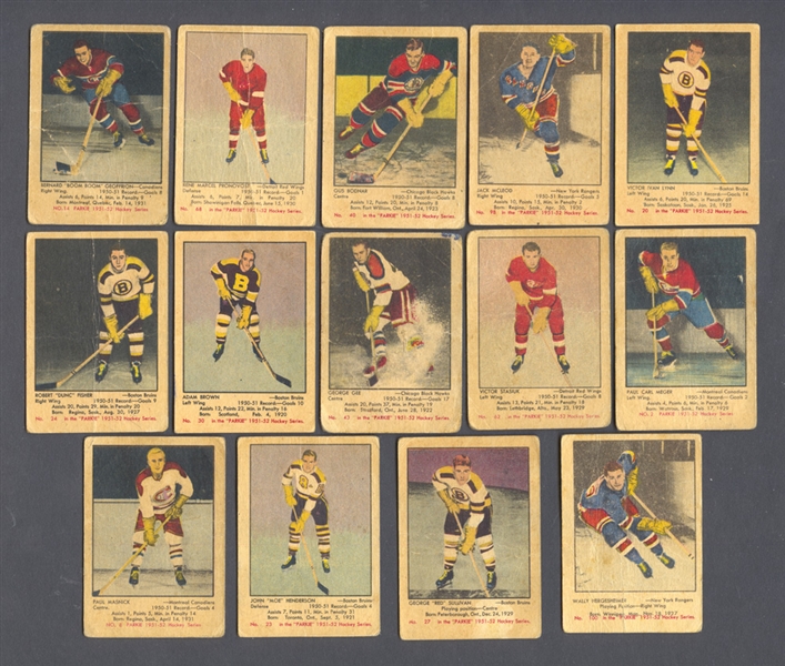 1951-52 Parkhurst (14) and 1952-53 Parkhurst (13) Hockey Card Collection