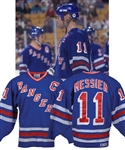 Mark Messiers 1994-95 and 1995-96 New York Rangers Game-Worn Captains Jersey - Nice Game Wear! - 47-Goal Season in 1995-96! - Photo-Matched to Both Seasons!