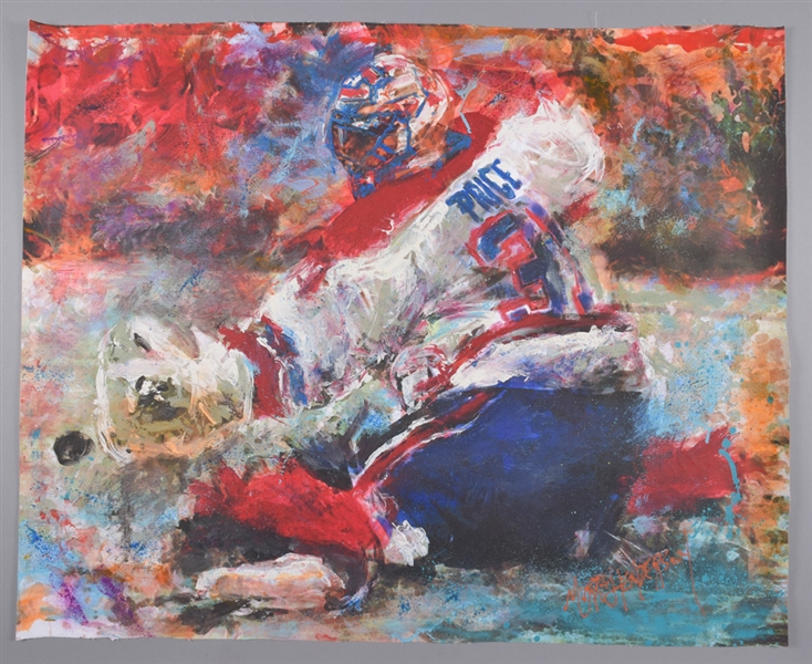Carey Price Montreal Canadiens Glove Save Original Painting on Canvas by Renowned Artist Murray Henderson (33” x 40 ½”) 