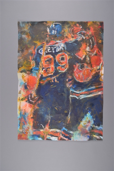 Wayne Gretzky Edmonton Oilers “Another Oilers Celebration” Original Painting on Canvas by Renowned Artist Murray Henderson (25” x 35”) 
