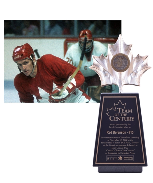Gordon "Red" Berensons Team Canada 1972 "Team of the Century" Trophy with His Signed LOA (13 1/2") 