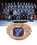 Gordon "Red" Berensons 1968-69 St. Louis Blues West Division Champions 18K Gold Ring with His Signed LOA