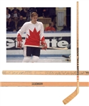 Gordon "Red" Berensons 1972 Canada-Russia Series Vintage Team-Signed Game-Issued Stick with His Signed LOA