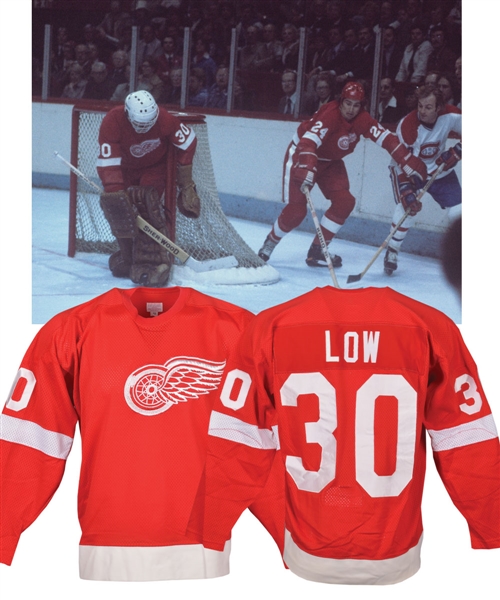 Ron Lows 1977-78 Detroit Red Wings Game-Worn Jersey