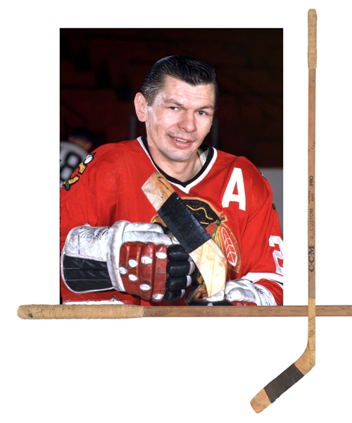 Stan Mikitas Late-1960s Chicago Black Hawks "Banana Hook" CCM Game-Used Stick