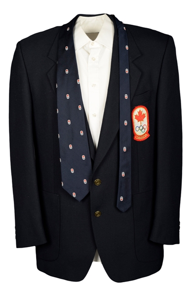 Julius "Pete" Leichnitzs 2008 Canada Olympic Hall of Fame Induction Blazer and IIHF 60th Anniversary Medal in Presentation Box with LOA