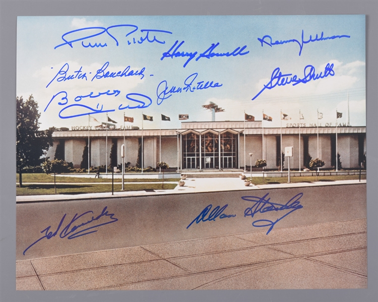 Hockey Hall of Fame Photo Signed by 9 Including Kennedy, Bouchard, Pilote, Howell and Stanley with LOA (11” x 14”) 