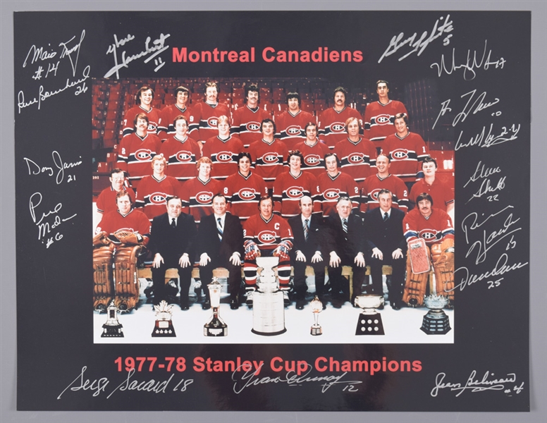 Montreal Canadiens 1977-78 Stanley Cup Champions Team-Signed Photo by 15 with LOA (12” x 15”) 