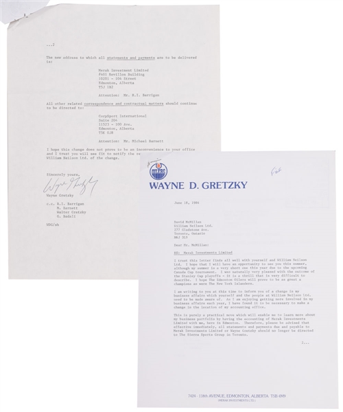 Wayne Gretzky 1984 William Neilson Ltd. Signed Contract Document with JSA LOA Plus Contract and Assorted Files