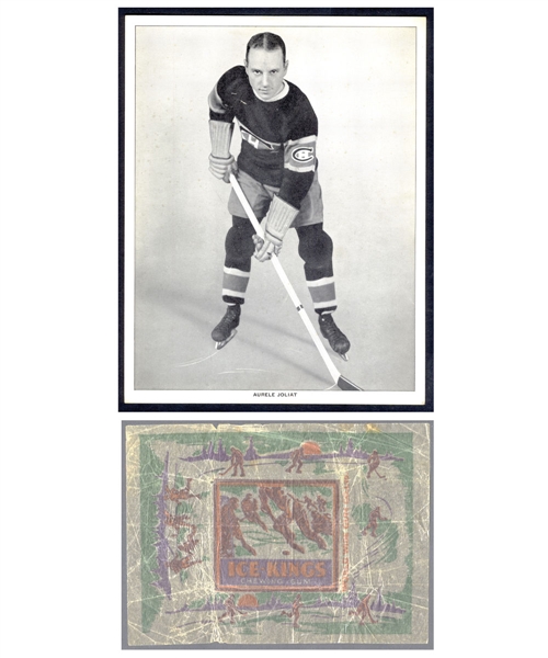1933-34 World Wide Gum Ice Kings Hockey Wrapper and Aurele Joliat Premium Photo