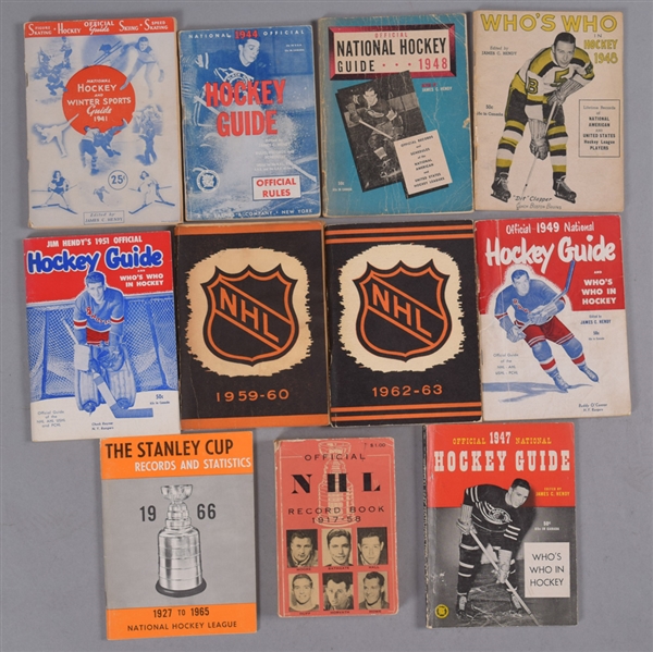 1939-2016 NHL Media Guide, Yearbook and Official Guide and Record Book Collection of 70+