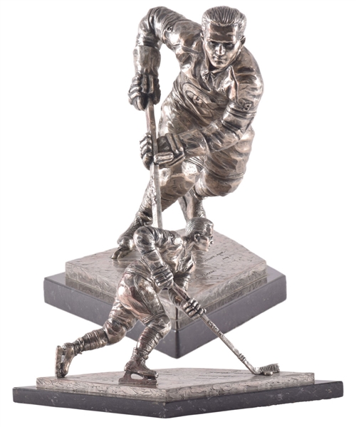 Maurice Richard 1999 "Never Give Up" Limited-Edition Silver-Plated Bronze Statue #179/299 (9") - Gifted by the Rocket to His Son with LOA