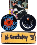 Wayne Gretzkys Los Angeles Kings February 25th 1994 Goal Puck with LOA - 31st Goal of Season / Career Goal #796 - Assisted by Kurri - Art Ross Trophy Season!