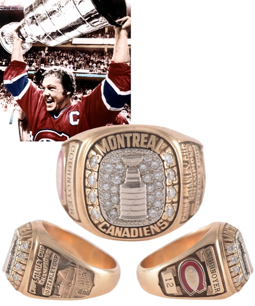 Yvan Cournoyers Montreal Canadiens 10K Gold and Diamond Tribute Ring with His Signed LOA
