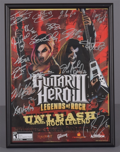 Philadelphia Flyers 2007-08 Team-Signed Guitar Hero III Framed Poster with Flyers Wives LOA (13 ½” x 18”)